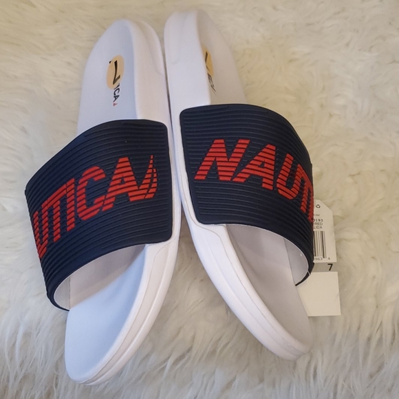 Nautica Alida Men/Women Slides Navy/Red Size 7 - Picture 4 of 7